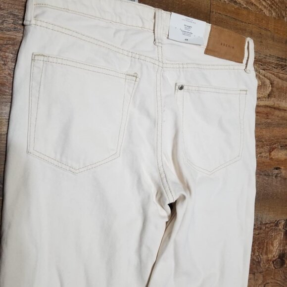 H&M Jean NWT Cream 4 Straight Mid Denim Casual - Picture 5 of 9